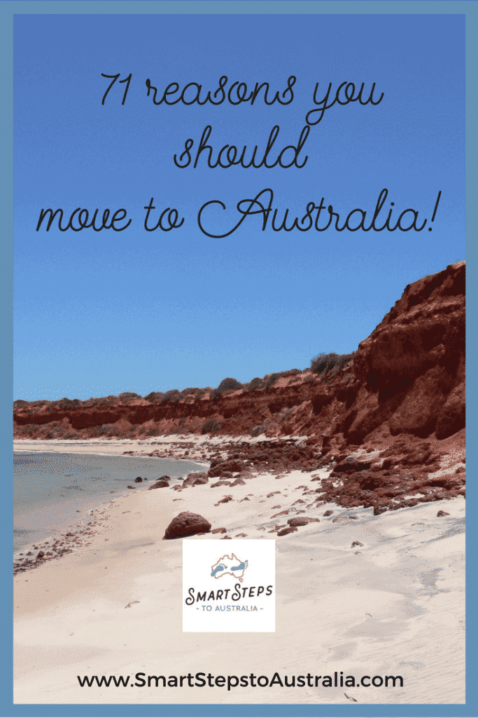 Pinterest image - 71 reasons to move to Australia