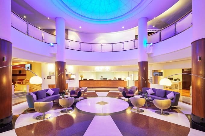 Interior of Novotel hotel lobby in Perth