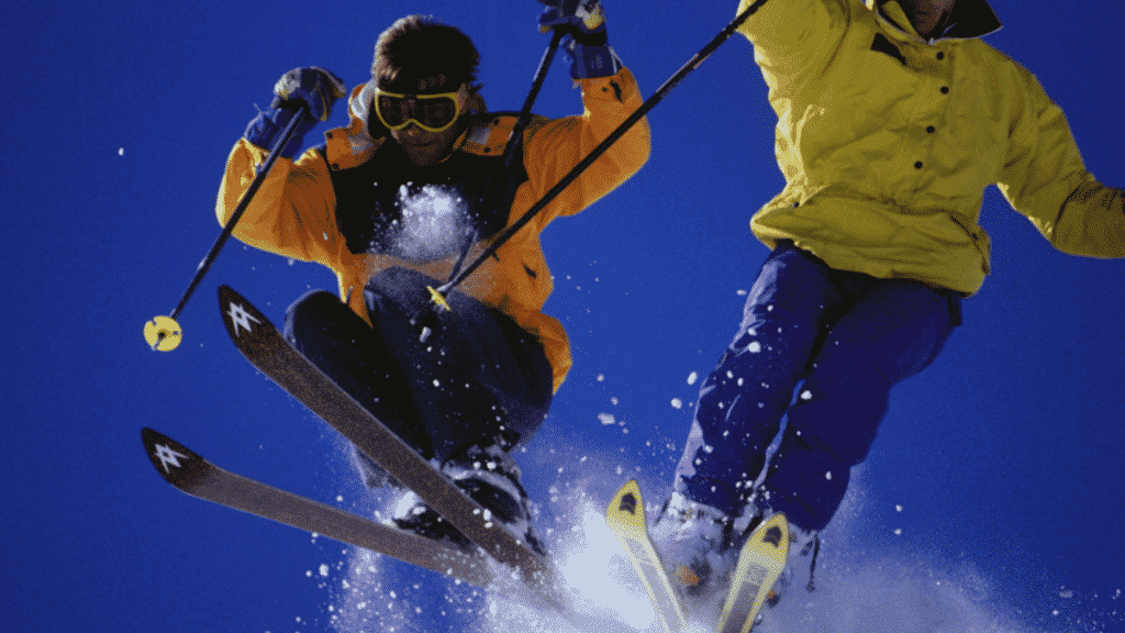 Two men skiing in Australia
