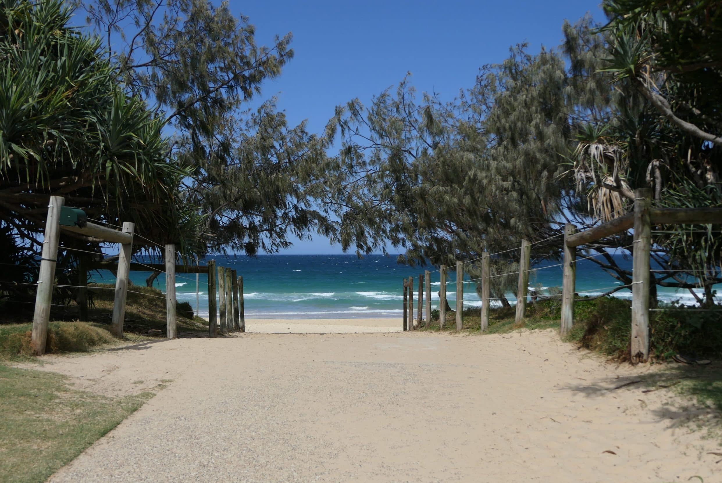 A beach entrance at the Sunshine Coast