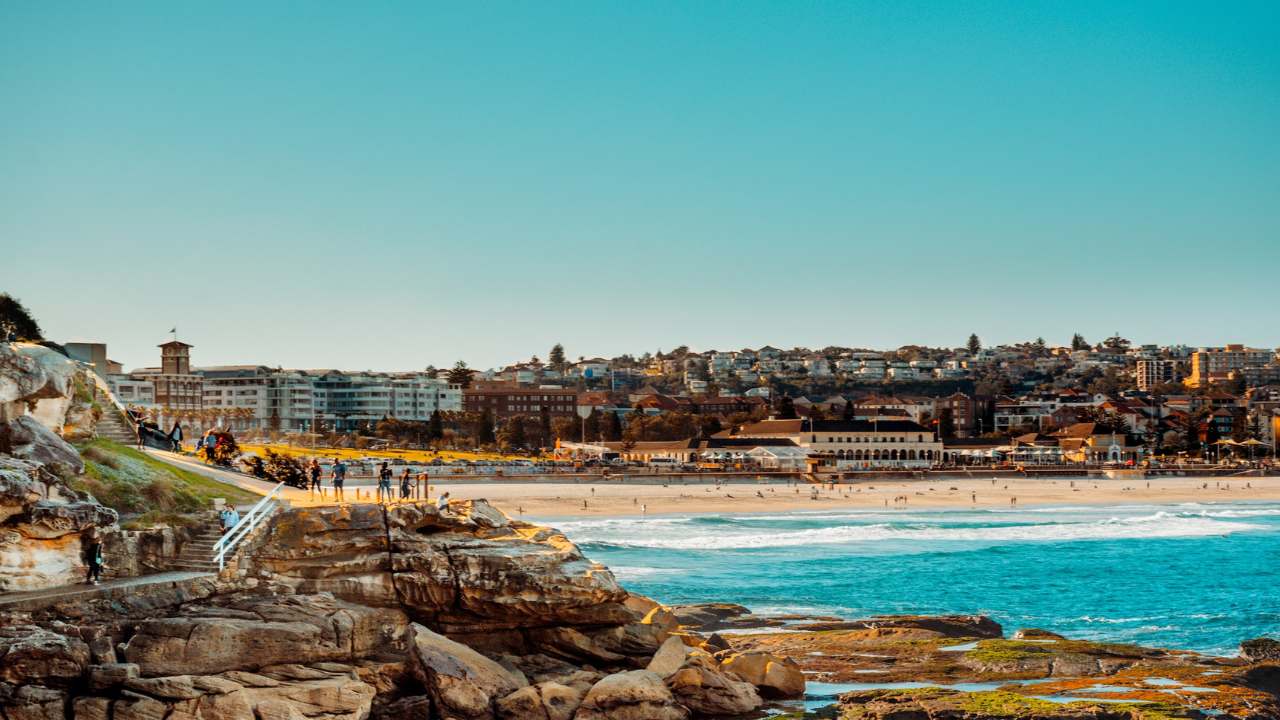 Bondi Beach and coastline in Sydney, New South Wales