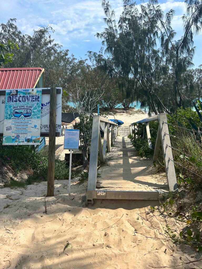 To the watersports hut at Great Keppel Island